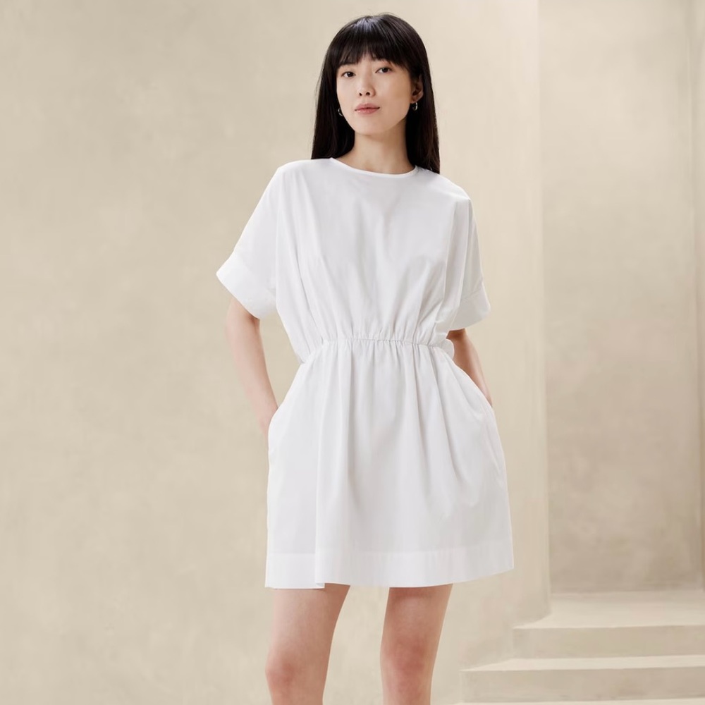 Banana Republic Poplin Mini Dress / White